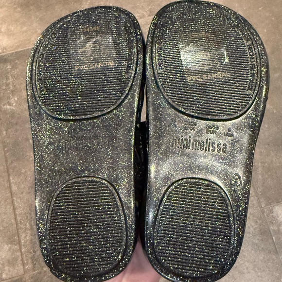Mini Melissa Campana Papel black/silver glitter shoes - Picture 7 of 9